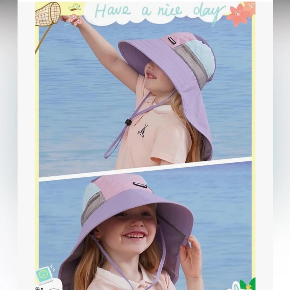 MOONKITTY Girls Colorful Bucket Hat with Pastel Shades - Picture 15 of 15